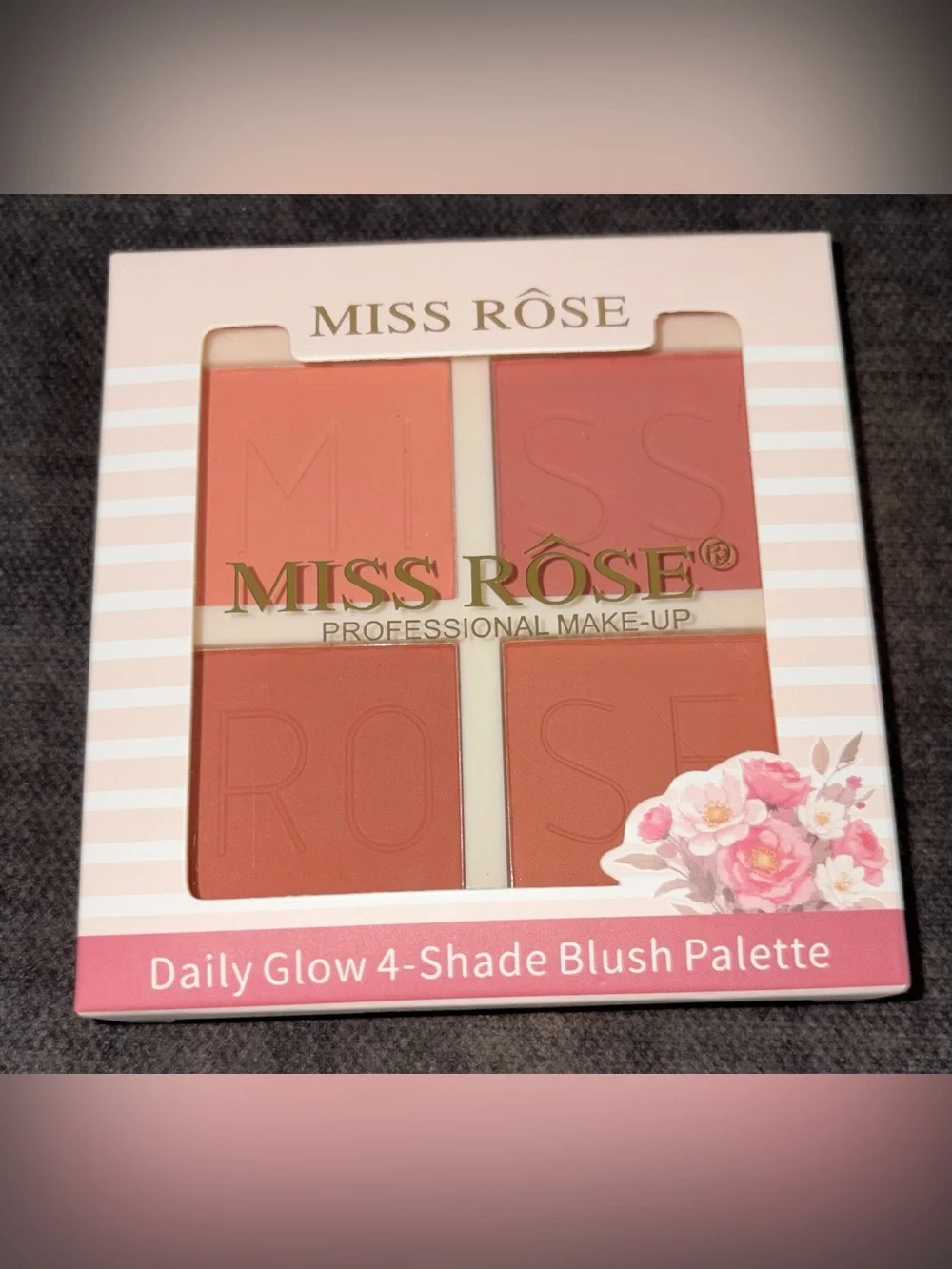 🆕 4-Color Matte Eyeshadow/Blush Palette | Coral Pink Shades | Highly Pigmented